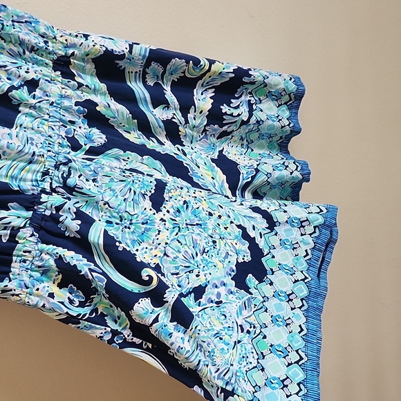 Lilly Pulitzer Vibrant Blue Romper Womens Small Tropical Resortwear - Picture 3 of 6